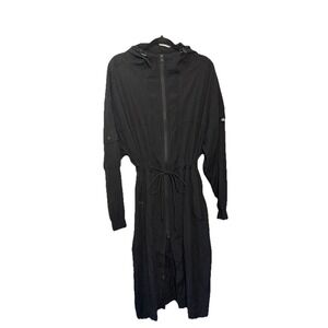 ALO YOGA Summer Nights Lightweight Coat Black Long Size Large NWOT‎